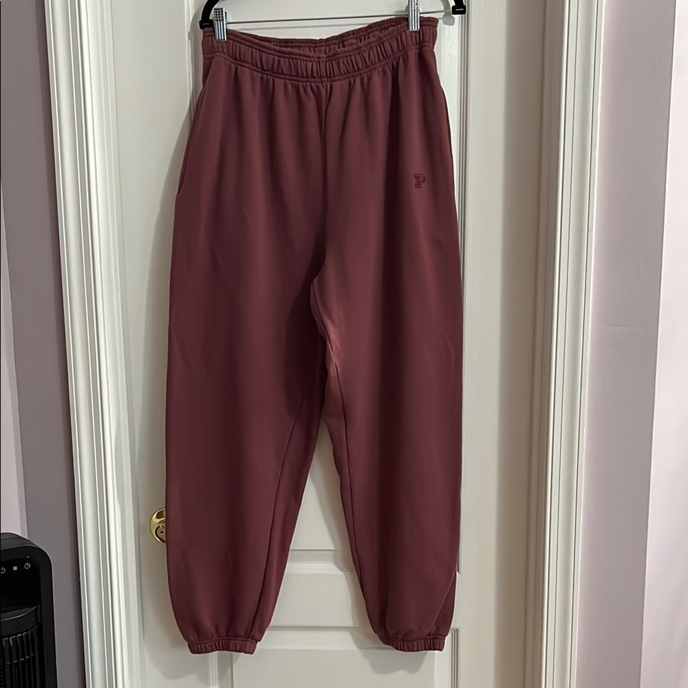 PINK Victoria's Secret Maroon Sweatpants with Tapered Ankle